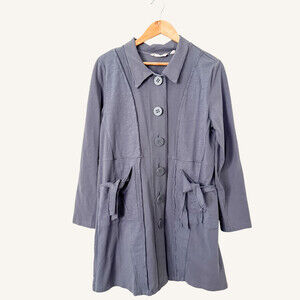 Soft Surroundings Jersey Jacket Size MEDIUM Gray Boho Lagenlook Artsy